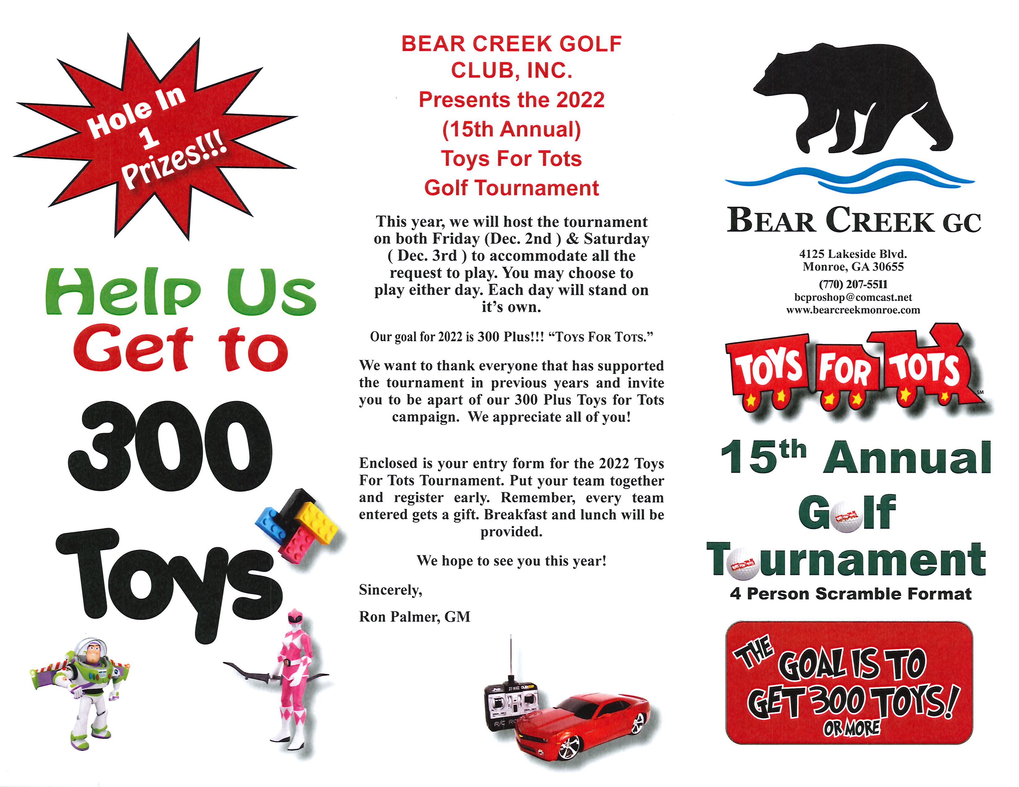 Toys for Tots at Bear Creek